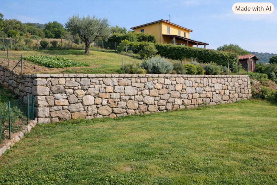 immagine di muro confine a dislivello