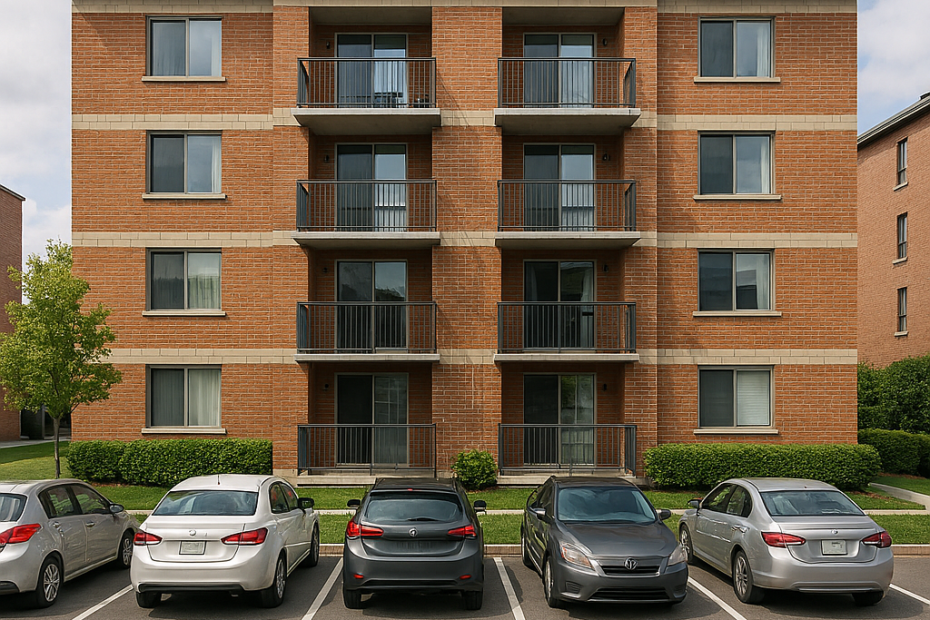 immagine con auto e condominio e diritto uso parcheggio